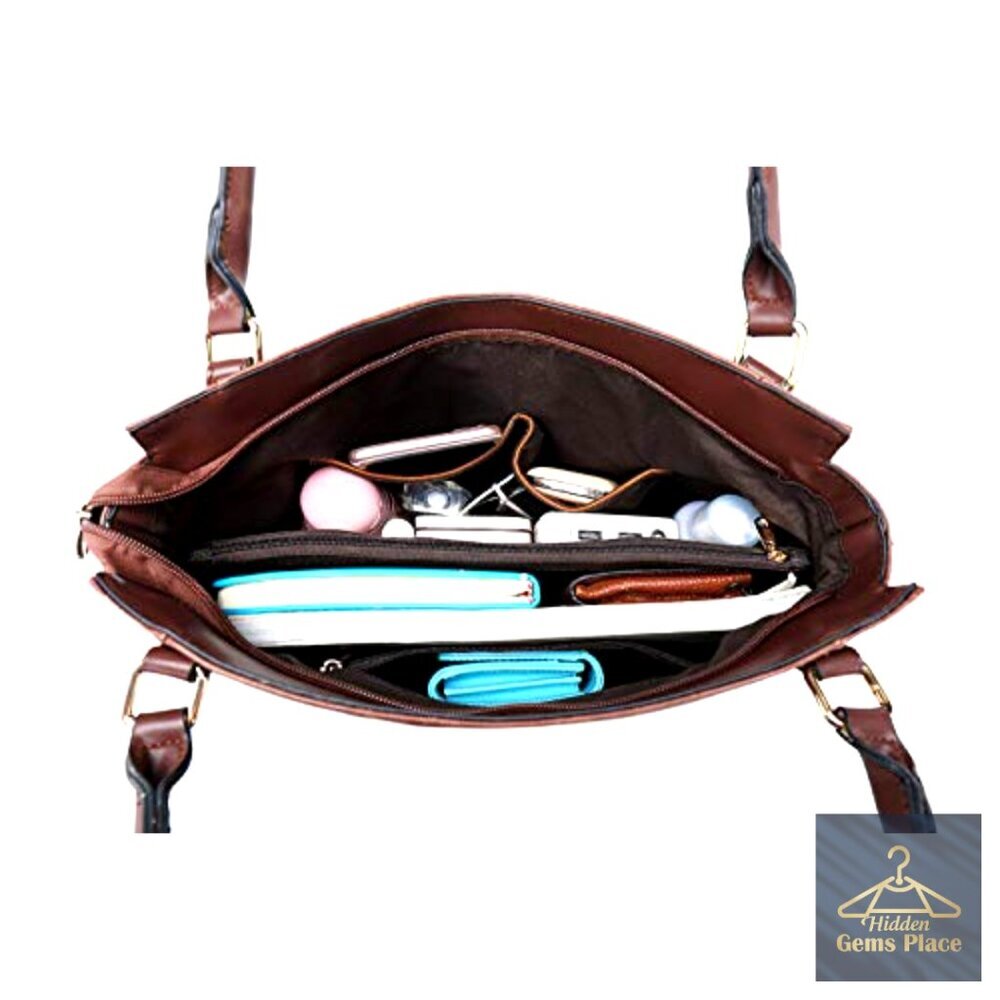 Medium PU Leather Hobo Tote with Adjustable Strap, Zipper Closure - Picture 4 of 7